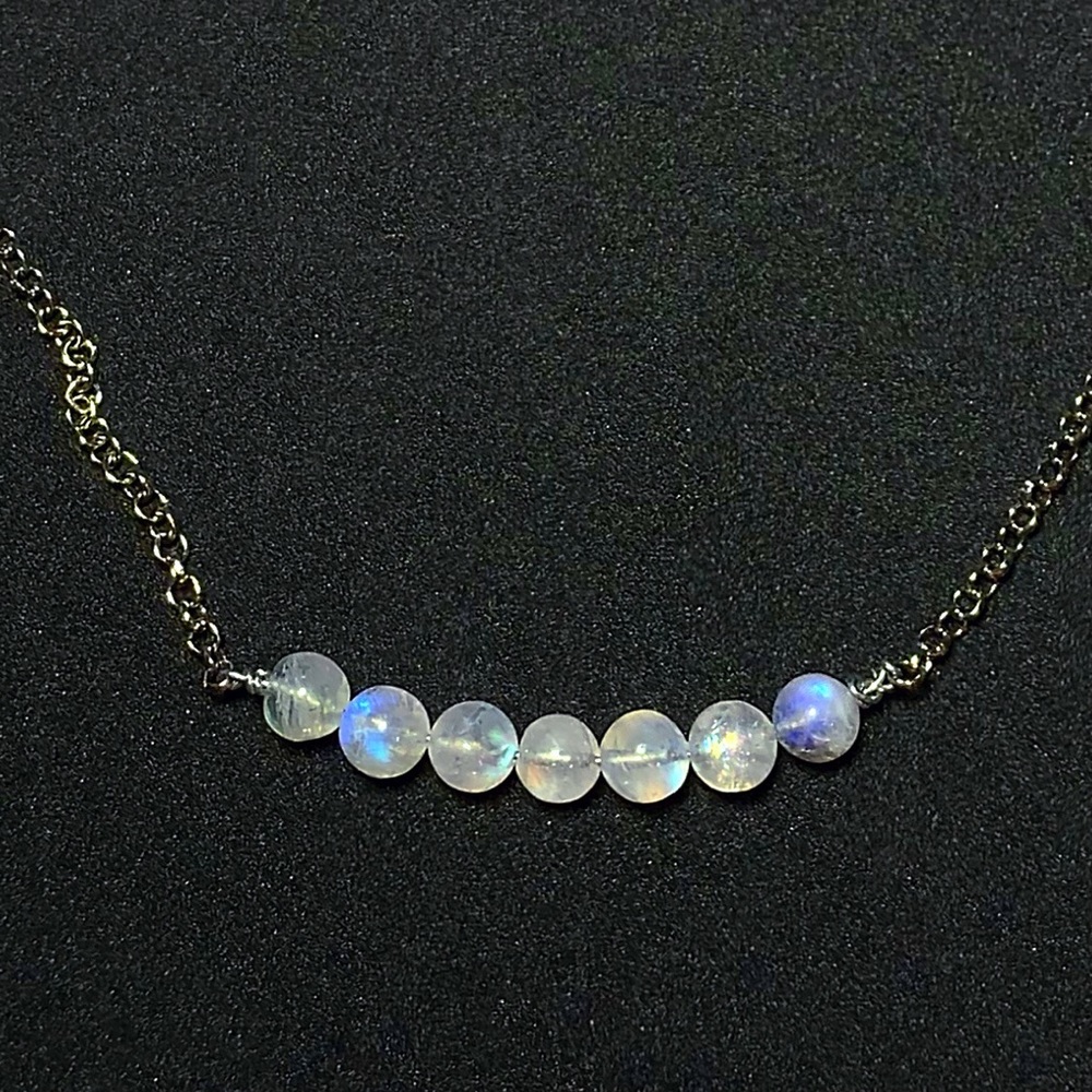 Genuine Rainbow Moonstone Necklace! - Picture 2 of 2